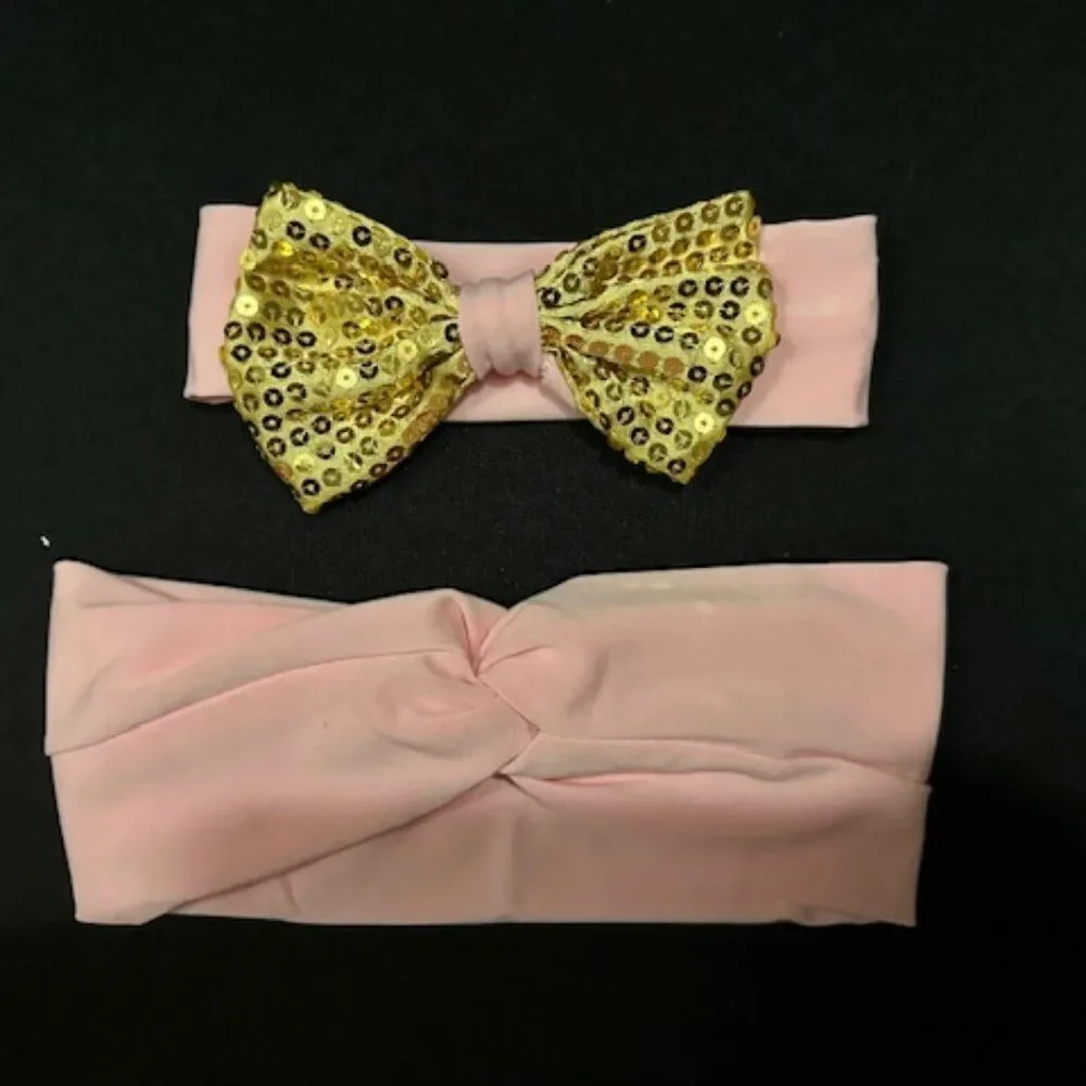 Pink & Gold Mommy & Me Headband Set  HB1025  Handmade NWT Boutique